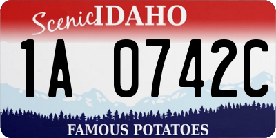 ID license plate 1A0742C