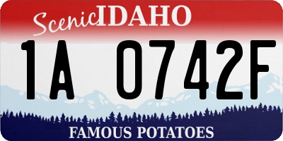 ID license plate 1A0742F