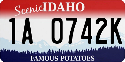 ID license plate 1A0742K