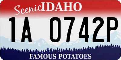 ID license plate 1A0742P