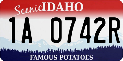ID license plate 1A0742R
