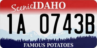ID license plate 1A0743B
