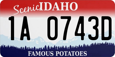 ID license plate 1A0743D