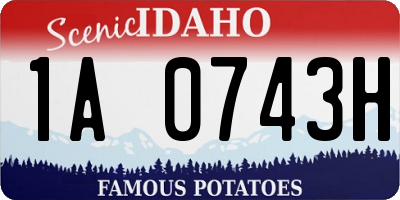 ID license plate 1A0743H