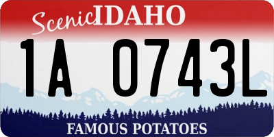 ID license plate 1A0743L