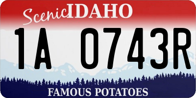 ID license plate 1A0743R