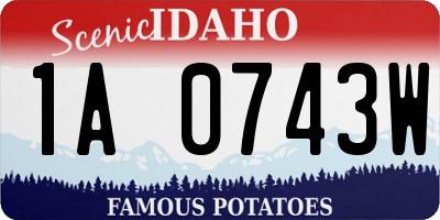 ID license plate 1A0743W