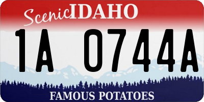 ID license plate 1A0744A