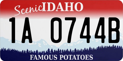 ID license plate 1A0744B