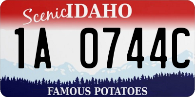 ID license plate 1A0744C