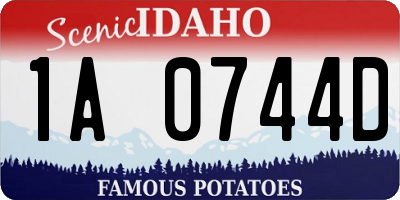 ID license plate 1A0744D