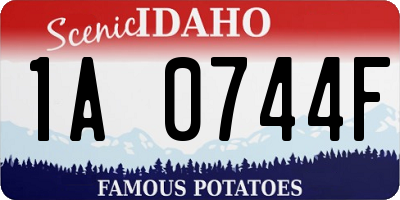 ID license plate 1A0744F