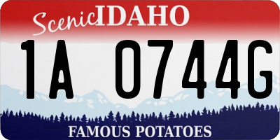 ID license plate 1A0744G
