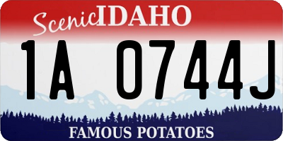 ID license plate 1A0744J
