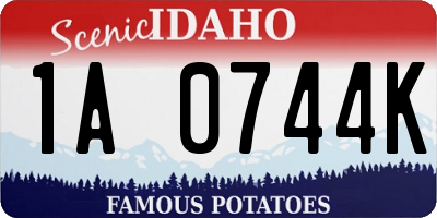 ID license plate 1A0744K