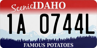 ID license plate 1A0744L