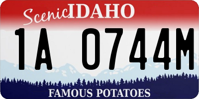ID license plate 1A0744M