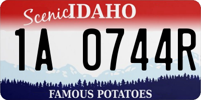 ID license plate 1A0744R