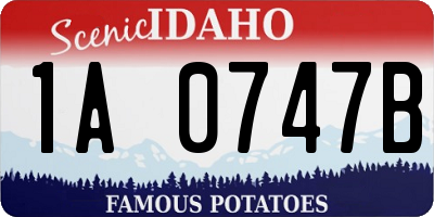 ID license plate 1A0747B