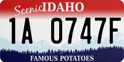 ID license plate 1A0747F