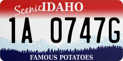 ID license plate 1A0747G