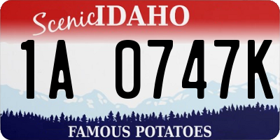 ID license plate 1A0747K