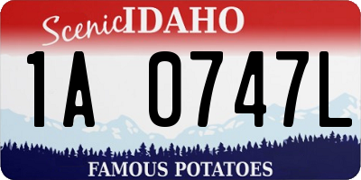ID license plate 1A0747L