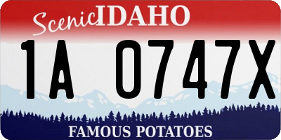 ID license plate 1A0747X