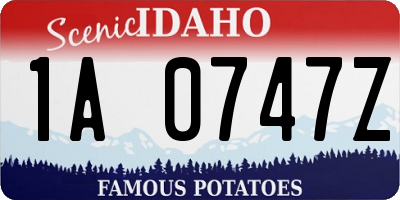 ID license plate 1A0747Z