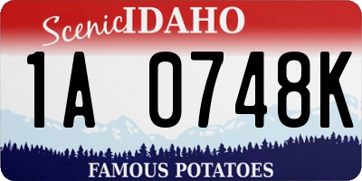 ID license plate 1A0748K