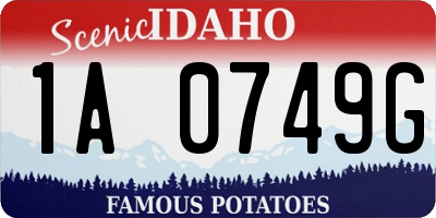 ID license plate 1A0749G