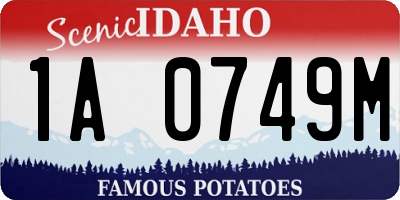 ID license plate 1A0749M