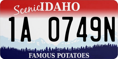 ID license plate 1A0749N
