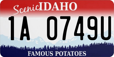 ID license plate 1A0749U