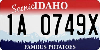 ID license plate 1A0749X