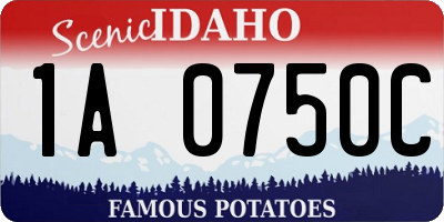 ID license plate 1A0750C