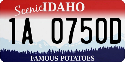 ID license plate 1A0750D