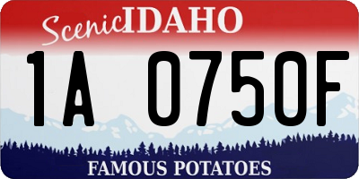 ID license plate 1A0750F