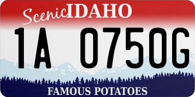 ID license plate 1A0750G