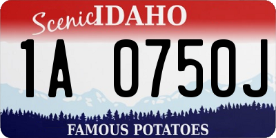 ID license plate 1A0750J