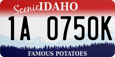 ID license plate 1A0750K