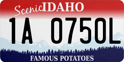 ID license plate 1A0750L