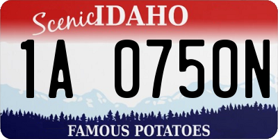 ID license plate 1A0750N