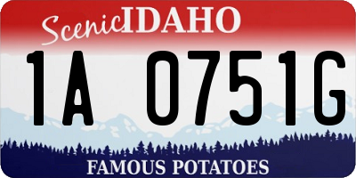 ID license plate 1A0751G