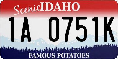 ID license plate 1A0751K