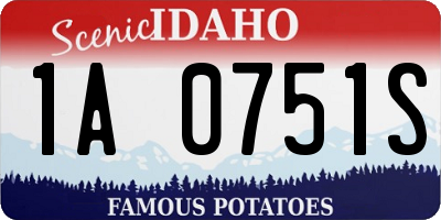 ID license plate 1A0751S