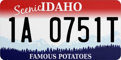 ID license plate 1A0751T