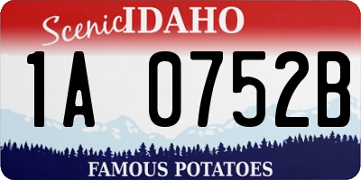 ID license plate 1A0752B