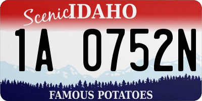 ID license plate 1A0752N