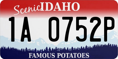 ID license plate 1A0752P